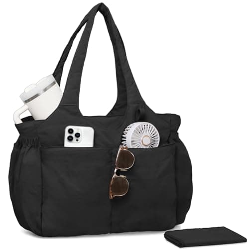 Mominside Diaper Bag Tote - Tote Diaper Bag Baby Bag with Insulated Pockets, Changing Pad, 23L Travel Diaper Bag Hospital Bag for Labor and Delivery for Mom, Work & Weekend Trips，Black