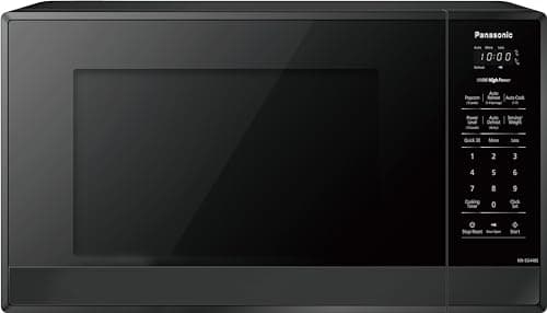Panasonic NNSG448SC Compact 900 W High Power Microwave Oven, 7 Auto Cook Menus, Child Lock, 0.9 cu.ft, Black Stainless