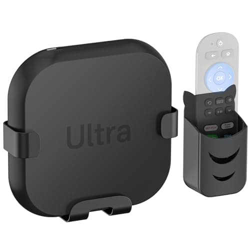 Metal Streaming Device Holder for Roku Ultra Mount with Remote Holders (Compatible with All Models) - Space Saving Mount for Roku Ultra Holder to Mounted Back of TV or On the Wall