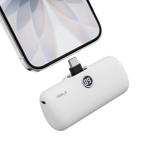 iWALK Portable Charger for iPhone 17/16/15, 4800mAh Portable Charger USB C 20W Powerbank Fast Charging, Mini Wireless Power Bank for iPhone 17/16/15 Series Samsung S22/23 Series Andriod, White