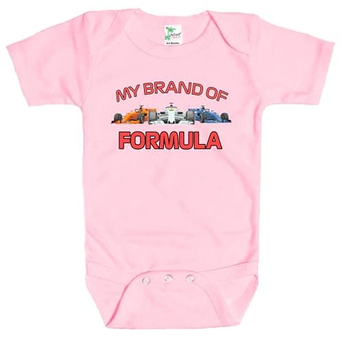 Baby Bodysuit - My Brand of Formula Racing Baby Clothes for Boys and Girls, Pink, 3-6 Months