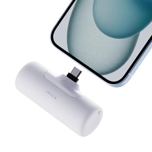 iWALK Portable Charger for iPhone, 4500mAh Mini Power Bank USB C, Wireless Portable Phone Charger for iPhone 15/16/17 Series/iPad/AirPods/Samsung S22/23 Series/Android - White