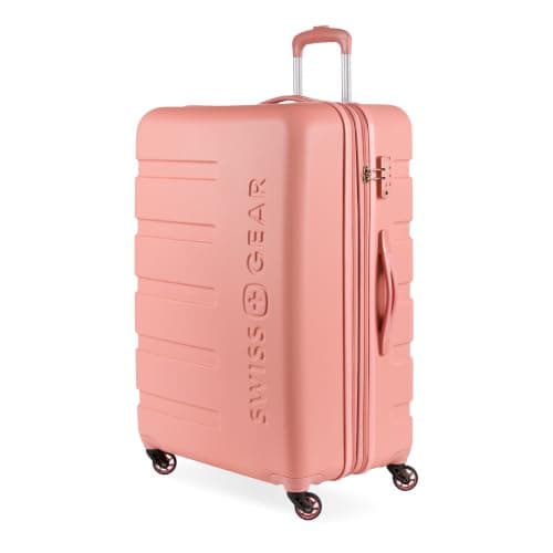 SWISSGEAR Signature Hardside Expandable Spinner Luggage Durable Lightweight Travel Suitcase, Coral Almond, Checked-Large 27-Inch