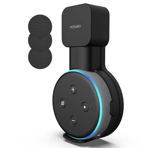 MOSWAG Wall Mount Holder for Dᴏt 3, Smart Home Outlet Wall Mount Stand Hanger for Dot 3 Smart Home Speakers Plug Mount, for Room (Black)