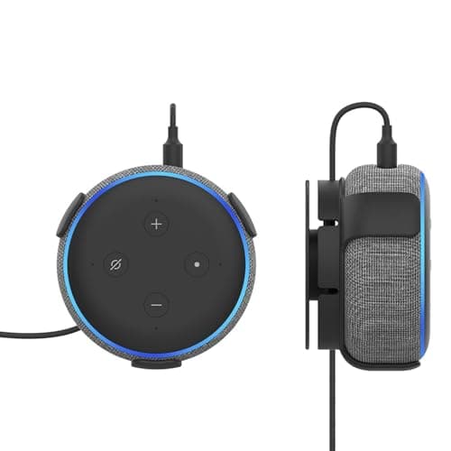 PLATEYTR Home mini Wall Mount, Home mini Holder, mini Outlet for Dot 3rd Generation Voice Assistant, Suitable for Bedroom, Bathroom, Kitchen (1-Pack, Black)