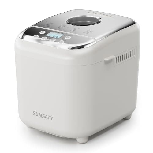 SUMSATY Bread Maker, 2.2LB 16-in-1 Bread Machine Automatic Bread Maker Machine with Nonstick Ceramic Pan & 15H Timer & 1H Keep Warm for Beginner Breadmaker with Gluten-Free, French, Yogurt, Recipe