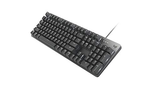 Logitech K845 Mechanical Illuminated Keyboard, Cherry MX Switches, Strong Adjustable Tilt Legs, Compact Size, Aluminium Top Case, 104 Keys, USB Corded, Windows - TTC Brown