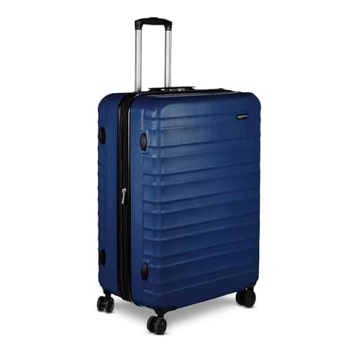 Amazon Basics 30-Inch Hardside Checked Luggage, Hardshell Suitcase With Wheels, Expandable For Up to 15% More Space, With Scratch-Resistant Surface, Four Multi-directional Wheels, Navy Blue