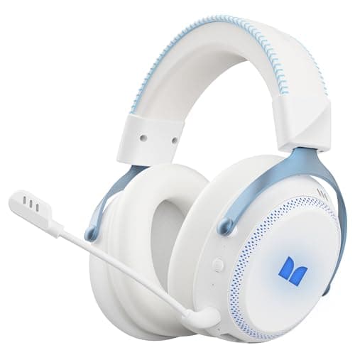 Monster Mission 350 Gaming Headset for PC, Ps4, Ps5, Gaming Headphones with Virtual 7.1 Surround Sound, RGB Lights, Memory Foam Cushion, Over Ear Headphones for Switch, Xbox Series X/S, Laptop, Mobile