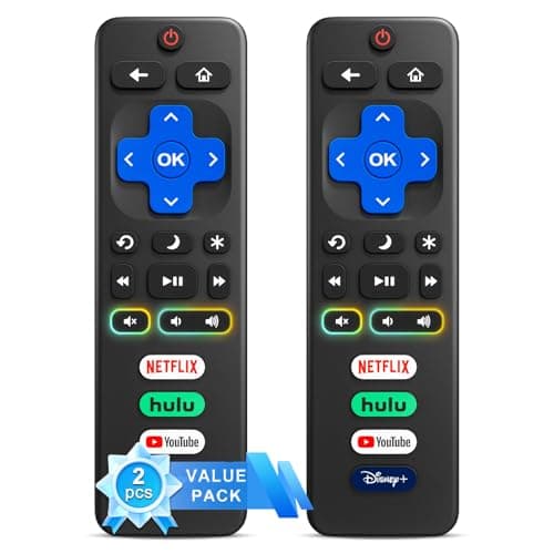 (Pack of 2) for Roku-TV-Remote-Replacement, Compatible for TCL/Onn/Hisense/Sharp/Philips Roku Series Smart TVs (Not for Stick, Box and Players)