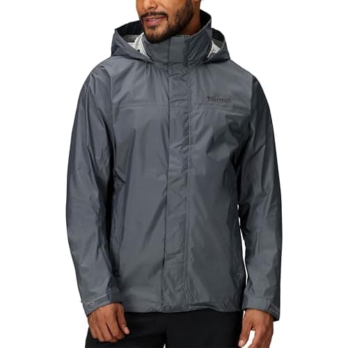 MARMOT Men's Precip Eco Waterproof Rain Jacket - 100% Recycled, Breathable, Lightweight, Packable Raincoat, Steel Onyx - Latest Collection, Large