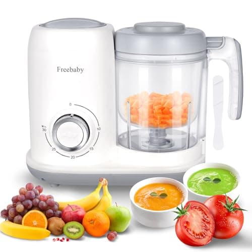 Freebaby 4 in 1 Baby Food Maker, Multifunctional Baby Food Processor,Puree Maker and Steamer,One Button Easy Operation Baby Blender,Healthy Baby Food Homemade,BPA-Free