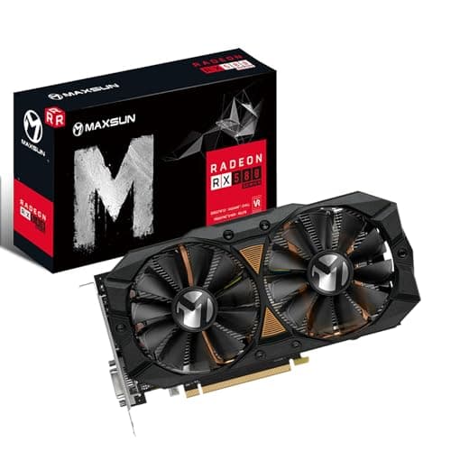 MAXSUN AMD Radeon RX 580 8GB 2048SP GDDR5 Computer Video Graphics Card GPU for PC Gaming 256-Bit DirectX 12 DVI, HDMI, DisplayPort Multi Monitors Extend (Black)