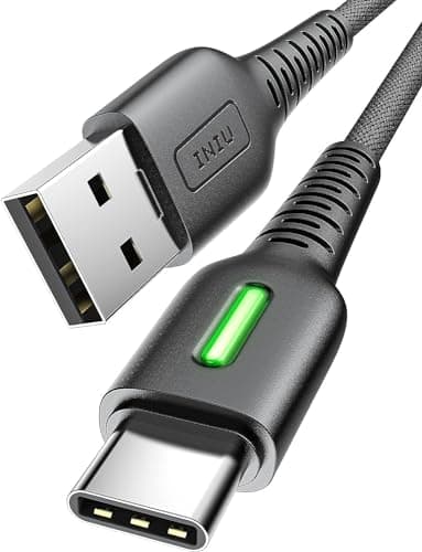 INIU USB A to USB C Cable, 6ft 3.1A QC 3.0 Fast Charging Type C Cable, Nylon Braided USBC Phone Data Cord for iPhone 16 15 Samsung Galaxy S21 S20 Note 10 Google LG HTC Motorola Huawei Xiaomi Redmi etc
