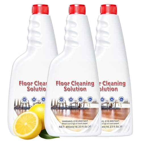 3-Pack 480mL Floor Cleaning Solution Compatible with Roborock S7/S8/Qrevo/Q5/Q7/Q8 – Low Foam, Safe for Sealed Hard Floors – Fresh Lemon Scent