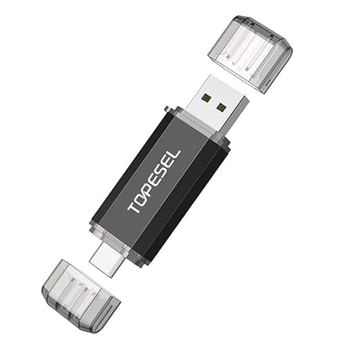 TOPESEL USB C Flash Drive 32GB USB Stick Clé USB 3.0/3.2 Gen1 USB C Memory Stick Type C OTG USB C Drive Thumb Drive Storage for Android, PC,Tablet Handy Black