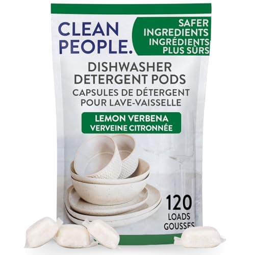 Clean People All Natural Dishwasher Pods - Cuts Grease & Rinses Sparkling Clean - Residue-Free - Phosphate Free Dishwashing Pods - Lemon, 120 Pack