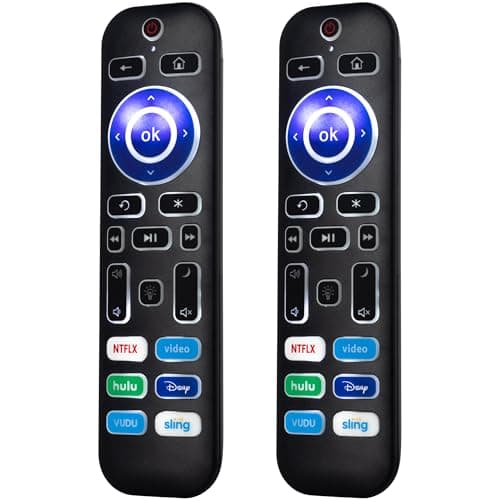 2 Pack Backlit Remote Control Only for Roku TV, Fit for TCL/Onn/Hisense/Element/Sharp/Philips/Westinghouse/Insignia/JVC/RCA/Hitachi/Sanyo Roku Series TVs (Not for Roku Stick and Box)-Black