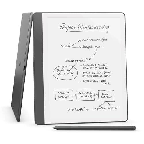 Amazon Kindle Scribe (16 GB) - Your notes, documents and books, all in one place. With built-in AI notebook summarization. Includes Premium Pen - Tungsten