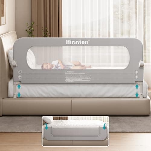 Bed Rail for Toddlers, Baby Bed Rail Guard with U-Shape Base, Height Adjustable & Foldable Toddler Bed Rails for Full Size, Queen, King, Twin