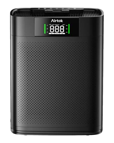 Air Purifiers Large Room Up to 1300 Ft², with Air Quality Monitor PM2.5, HEPA Sleep Mode, Aromatherapy for Allergies, Pet Hair, Pollen in Bedroom, AP2301, Black
