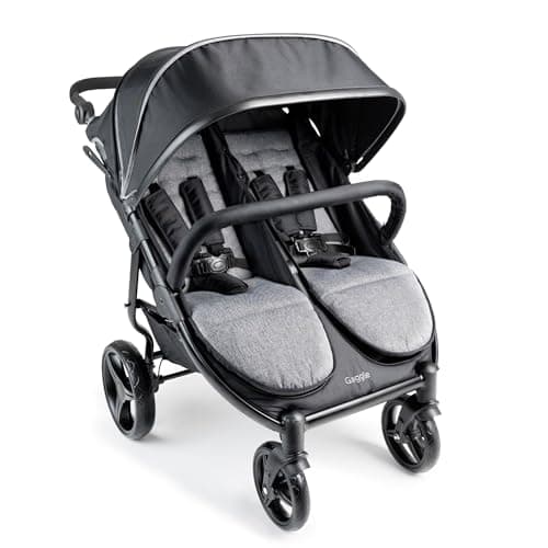 Gaggle by Foundations Roadster Duo Side by Side Double Stroller | Lightweight Compact Double Stroller for Toddlers | Easy to Fold & Maneuver | Amusement Park Approved | Black