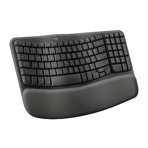 Logitech Wave Keys Ergonomic Keyboard with Cushioned Palm Rest - Graphite