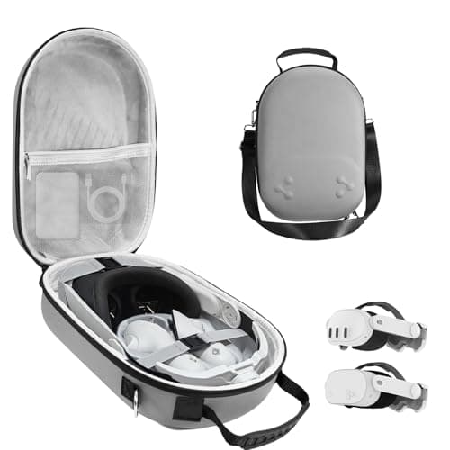 Hard Carrying Case Compatible with Oculus Meta Quest 3/3S,VR Headset Elite Strap and Touch Controller Accessories Carry Case,Hard Shell Travel Storage Bag (Grey)
