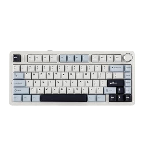 EPOMAKER x Aula F75 Gasket Mechanical Keyboard, 75% Wireless Hot Swappable Gaming Keyboard with Five-Layer Padding&Knob, BT/2.4GHz/USB-C, RGB (Light Blue, LEOBOG Reaper Switch)