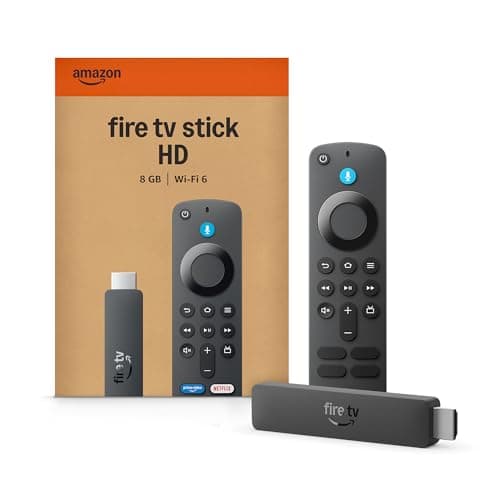 Amazon Fire TV Stick HD (newest model), free & live TV, Alexa Voice Remote, powered by the TV, effortless setup