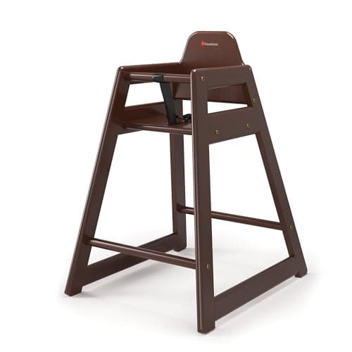 Foundations Highchair for Restaurants and Airbnbs, Durable, Easy to Clean, Neat Seat (Antique Cherry)