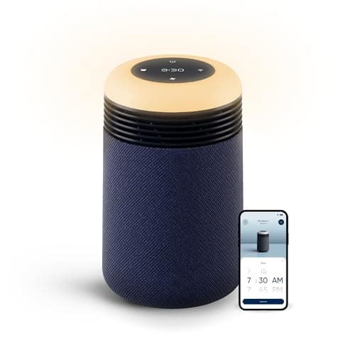 BLUEAIR Mini Restful Bedroom Air Purifier with Sunrise Alarm Clock, Navy