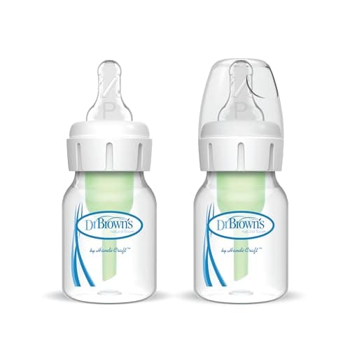 Dr. Brown’s Natural Flow® Anti-Colic Narrow Baby Bottle, 2oz/60mL with Preemie Flow™ Nipple, 2 Pack