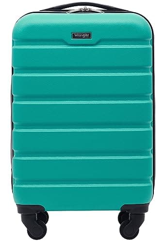 Wrangler Hardside Carry-on Spinner Luggage, Teal, Carry-On 20-Inch, Hardside Carry-on Spinner Luggage