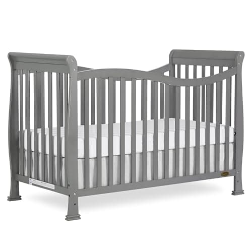 Dream On Me Violet 7 In 1 Convertible Life Style Crib In Storm Grey, Greenguard Gold Certified, JPMA Certified, 4 Mattress Height Positions, Built Of Sustainable Pinewood