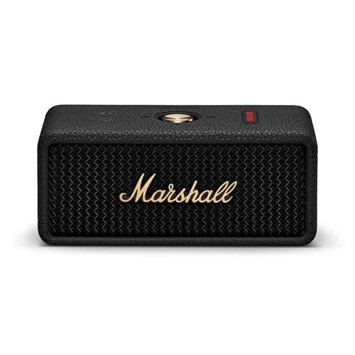 Marshall Emberton III Portable Bluetooth Speaker, Wireless, IP67 Rating Dust & Water Resistant, 32+ Hours Playtime, Quick Charge - Black & Brass