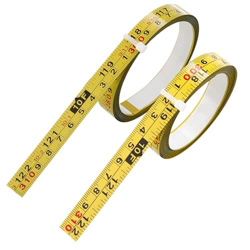 Jwodo 2Pcs Steel Self-Adhesive Measuring Tape, Imperial & Metric Tape Ruler