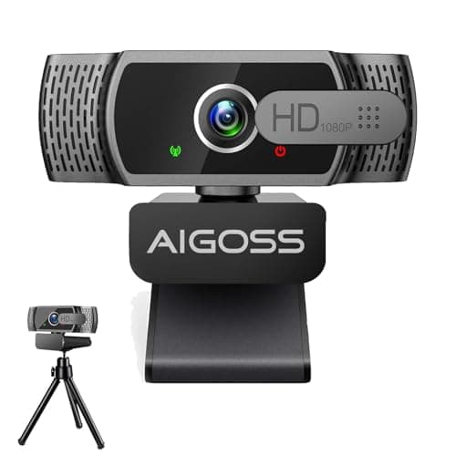 1080P Full HD Webcam with Microphone and Rotatable Tripod, Web Camera, 95° Wide Angle, Privacy Cover,Plug&Play USB Web Cam for Laptop PC, Zoom/Skype/Teams, Conferencing and Video Calling