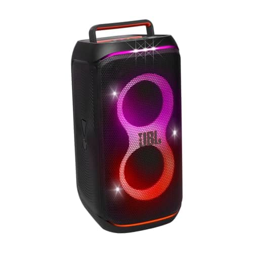 JBL PartyBox Club 120 - Portable Party Speaker with Foldable Handle, Powerful JBL Pro Sound, Futuristic lightshow, Up to 12 Hours of Play time, Splash Proof, Dual Mic & Guitar Inputs
