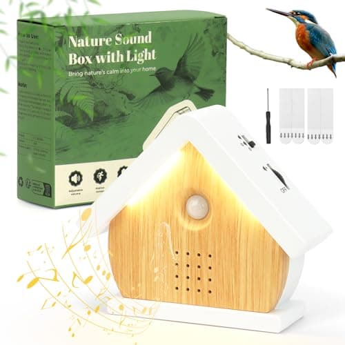 Nuscen White Noise Machine, 13 Nature Sounds, PIR Sensor, Night Light,Timer