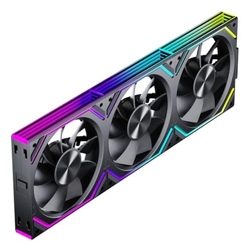 Jungle Leopard Interstellar-V2RS X3 120mm PC ARGB Case Computer Cooling Fans,Daisy-Chain|PWM 950-1850RPM|High Airflow|RGB Dual Infinity Mirrors Lighting for Gaming Build(Black Reverse, 3Pack)