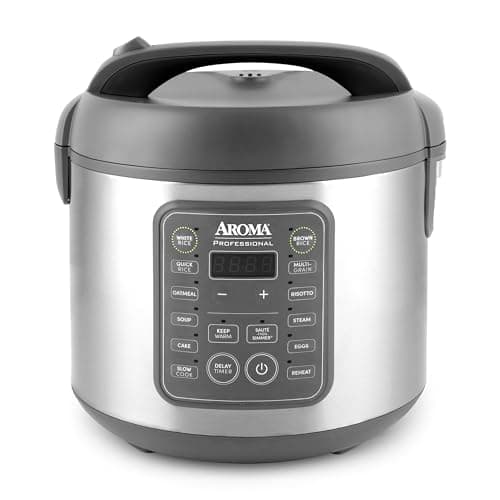 AROMA Housewares 20-Cup (Cooked) / 5Qt. Digital Rice & Grain Multicooker (ARC-5200SG), Gray