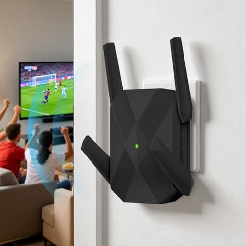 2026 AX3000 WiFi 6 Extender, WiFi Extender Signal Booster, Long Range WiFi Booster with Gigabit Ethernet Port, Dual Band (2.4G/5.8G),Up to 15,888 Sq.Ft. & Support 135+ Smart Devices Easy Setup (Black)
