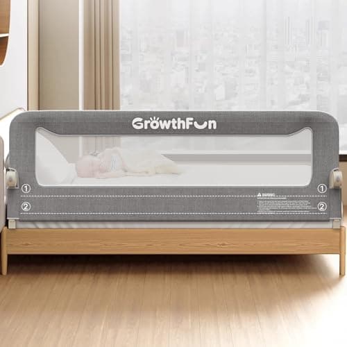 Foldable Bed Rail for Toddlers, 71IN/180CM Reinforced Carbon Steel Frame&Connectors, Breathable Cationic Fabric, Safety Toddler Bed Rails for Queen, King, Twin, Full, No-Tool Setup.