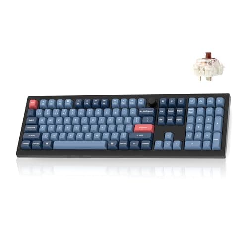 Keychron V6 Max 108-Key Wireless Mechanical Keyboard - Tri-Mode (2.4G/Bluetooth/USB-C), QMK Hot-Swappable, RGB Backlit, Gateron Brown Tactile Switch PBT Keycaps for Mac/Windows/Linux