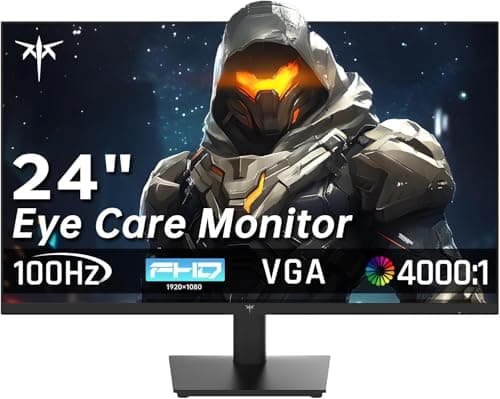 KTC 24 Inch FHD Gaming Monitor, 1080P VA Desktop Display Computer Monitor, 100Hz HDR Frameless with Adaptive Sync, HDMI VGA Ports, Tilt Adjustment, Eye Care, VESA Compatible, H24V27