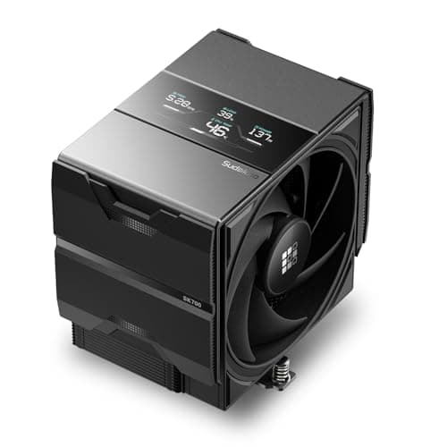 Sudokoo SK700V AM5 CPU Cooler, AM5 Exclusive, Digital Display, 7 Heatpipes CPU Air Cooler, Single Tower, 120mm FDB PWM Fan, Full RAM Freedom, L-Rail Lock Mount, 5 Years Warranty, Black, PC Cooler