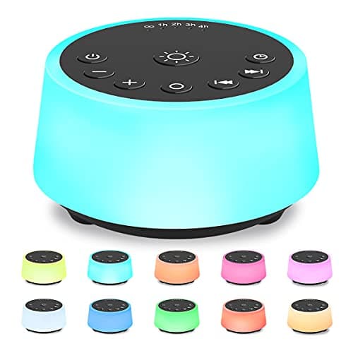 Color Noise Sound Machines with 10 Colors Night Light 25 Soothing Sounds and Sleep White Noise Machine 32 Volume Levels 5 Timers 3 Adjustable Brightness Memory Function for Adults Kids Baby