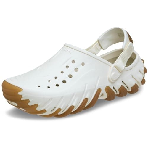 Crocs Unisex-Adult Echo RO Clog, Adjustable Clogs with Rubber Outsole, LiteRide Footbed, Chalk, 11 Women/9 Men