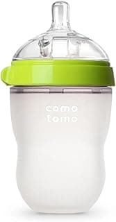 Comotomo Natural Feel Baby Bottle, Green, 8 Ounces